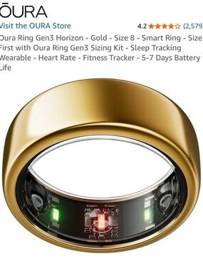 Oura Gold Smart Ring Gen3 Horizon